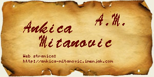 Ankica Mitanović vizit kartica